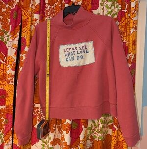 William Penn Quote Hand Printed, Hand Sewn Patch, Upcycled A New Day Sweatshirt